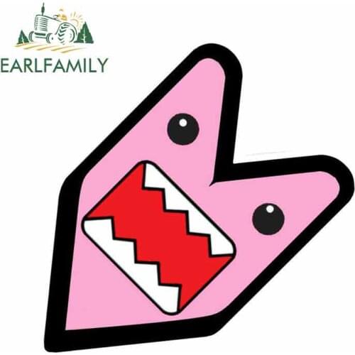 EARLFAMILY 13cm x 12.7cm JDM WAKABA BADGE PINK GIRL DOMOKUN DOMO KUN Car Decal Not Vinyl Car Sticker