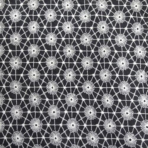 Flower Embroidery Milk Silk Sequin Mesh Fabric Mesh embroidery fabric Fashion dress accessories fabric MF76