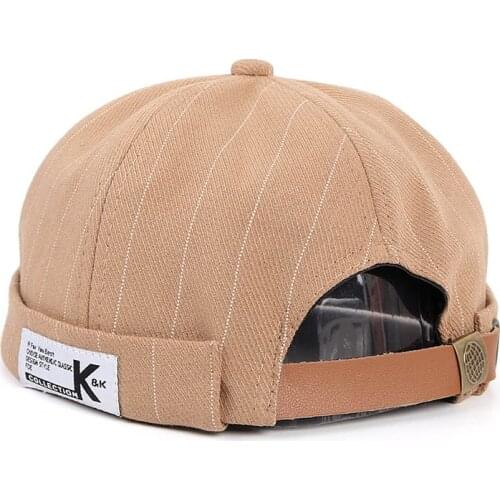 Unisex Brimless Cap Cotton 2020 Summer Vintage Docker Cap Breathable Beanie Hats Adjustable mens hat Women Sailor Cap Hip Hop