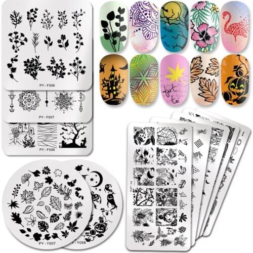 Gel Nail Polish Manicure Stainless Steel Printing Plate Blue Film Steel Plate Geometric Flower Series Color Printing