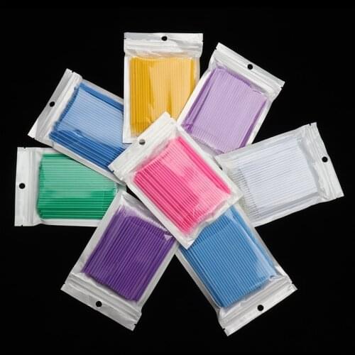 HOT 200 pcs Disposable MicroBrush Eyelashes Extension Individual Lash Removing Swab Micro Brushes For Eyelash Extension Tools
