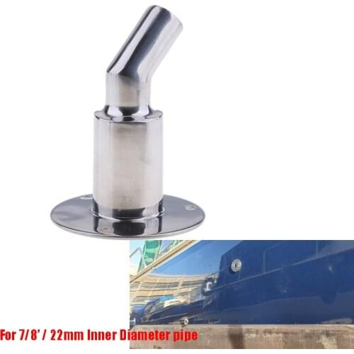 Boat 90 Degrees Through Hull Plumbing Fitting Stainless Steel for 7/8 inch 22mm Tubes Silver