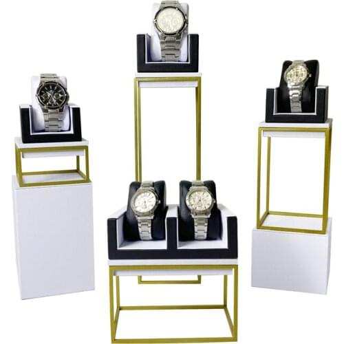 Fashion Pu Leather Jewelry Watch Display Props Counter Window Display Jewelry Stand Watch Display Stand