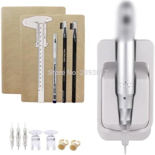Permanent Makeup Machine Kit for PMU Artist with Eyebrow Permanent Makeup Pen Cartridge Needles Inkless Latex for lips eyebrows
