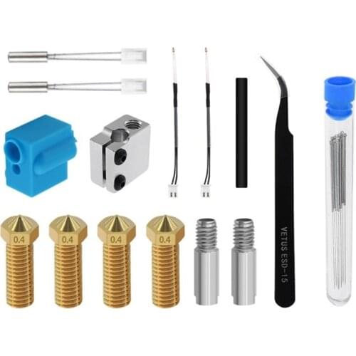 For Artillery 3D Printer Sidewinder X1 Genius Nozzle Hotend Silicone Sleeve Heating Pipe Heated Block Kit