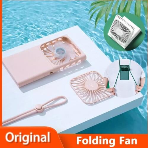 New ZMI Portable Hanging Neck Folding Fan 120° Folding Removable Mute Fan Third Gear Wind Speed with Lanyard for Office Travel