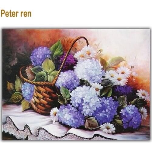 Peter ren Diamond painting Cross stitch Pictures of rhinestones Round/Square mosaic Full Embroidery with diamonds "Daisy basket"