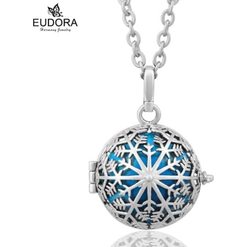 Blackened Sweet Snowflake Angel Caller Bell Ringing Baby Chimes Harmony Bola Balls Pregnancy Pendant With long Chain Jewelry