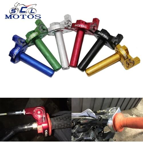 Sclmotos -CNC Aluminum 22mm Throttle Grip Twist Quick Action Gas Throttle With Cable Fit KAYO Apollo Bosuer Dirt Pit Bike Race