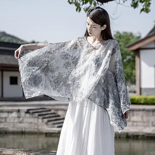 Women Plus Size Sunscreen Blouse Tops Ladies Oversize Shirt Female 2021 Shirt Female Tencel Tops