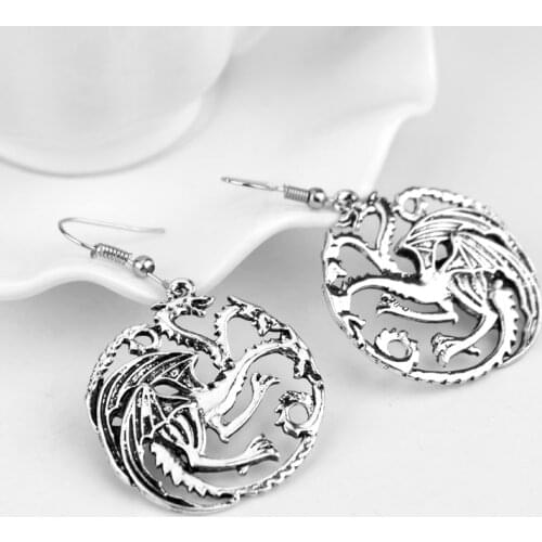 Female Popular Dragon Drop Earrings With Black Punk Dragon Round Shape Personality Earring Jewelry Gift for her