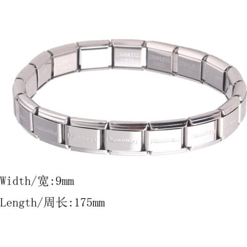 Womens Jewelry 9mm Width Itanlian Elastic Charm Bracelet Fashion Stainless Steel Bangle Bracelet