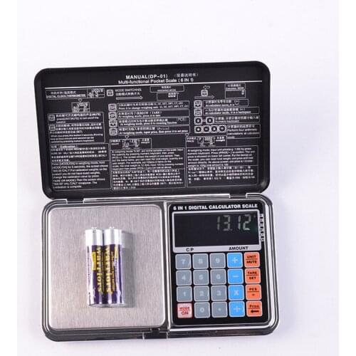 LCD 6 in 1 Multi-function Digital Scales Electronic 0.01*500g weight balance With Palm Calculator Design for silver jewelry 20