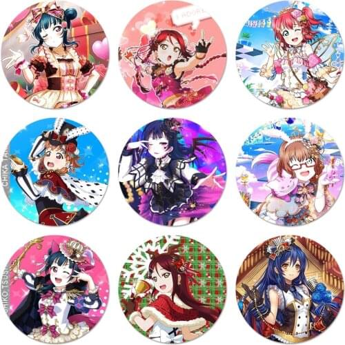 Japan animation LoveLive!School idol Icons Pins Badge Decoration Brooches Metal Badges For Clothes Backpack Decoration 58mm