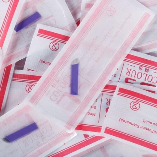 0.2mm 300PCS 18 Pin Purple Tattoo Needles Permanent Makeup Eyebrow Embroidery Blade For 3D Microblading Manual Tattoo Pen-B5
