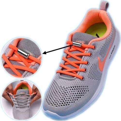 1Pair Elastic Locking Shoelaces Semicircle Shoelace Sneakers Shoe laces Quick No Tie Shoelace Kids Adult Shoes lace 21colors