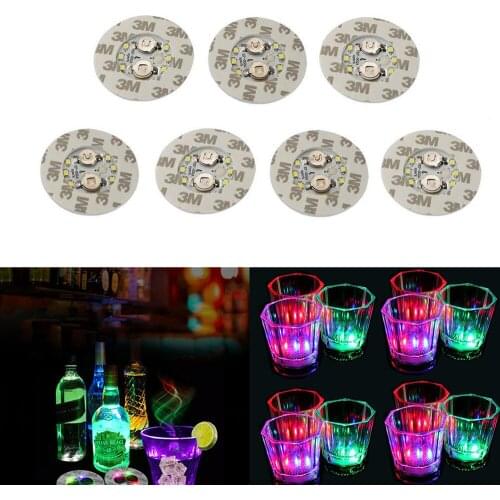 1Pcs LED Mini Bottle Stickers Led Bottle Lights Cup Holder Lights Light Up Coasters Mat For Club Bar Wedding Party Decorations