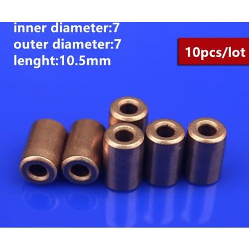 10pcs/lot Iron Copper Base Precision Oil Bearing Inner Diameter 3mm Outer Diameter 7mm Lenght 10.5mm Powder Metallurgy Oil Bear