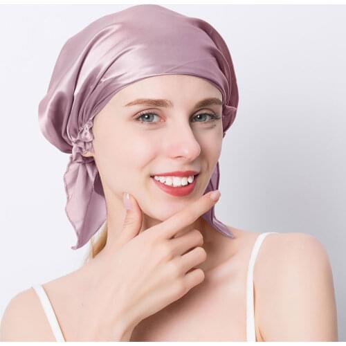 100% Natural Mulberry Silk Night Cap Sleeping Cap Pure Silk Hair Wrap Sleeping Beanie For Women Girl