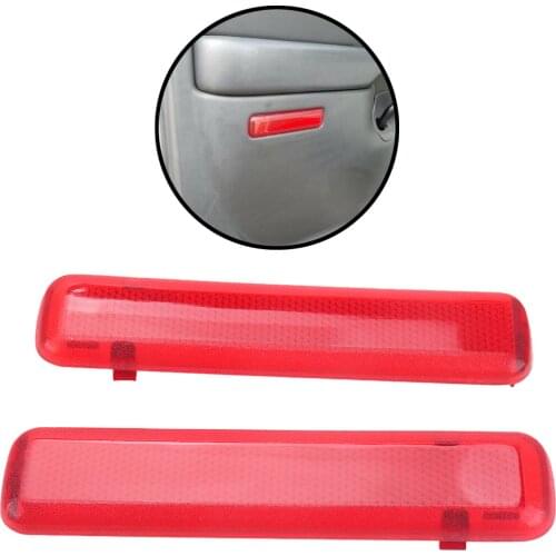 2PCS Car Reflector Sticker Trim Panel Reflector Plastic Rectangular Remind Others for Chevy Gmc 15183155 15183156 Red
