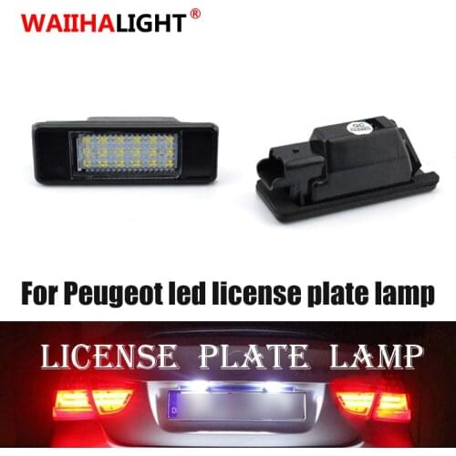2Pcs Canbus LED License Plate Light For Citroen C2 C3 C4 C5 C6 C8 DS3 For Peugeot 106 1007 207 307 3008 406 407 607