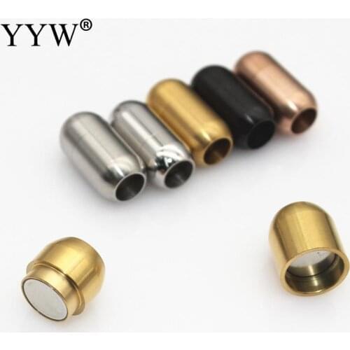 2pcs Stainless Steel Magnetic Clasps Leather Cord Bracelet Magnet Buckle Necklace Clasp Diy Jewelry Making Accessories 3mm-8mm