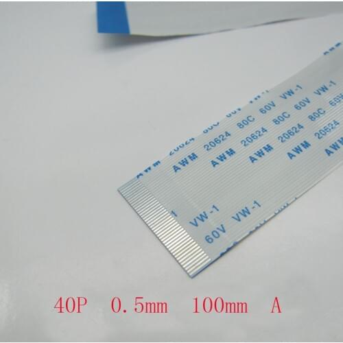2PCS New FFC FPC 40pin flat flexible cable 0.5mm pitch forward Length 100mm 10cm Width 20.5mm Ribbon 40p Flex Cable Type A