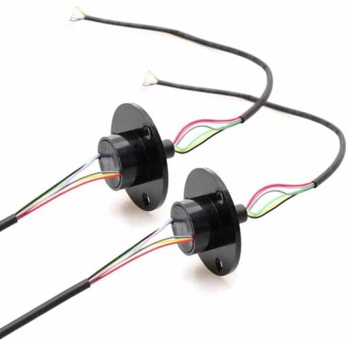 2PCs Standard Type Capsule Slip Ring Double Contacts 6Wires 2A/Ring Electric Conductive Sliprings SRC022 6 Channel Dia.22mm ring