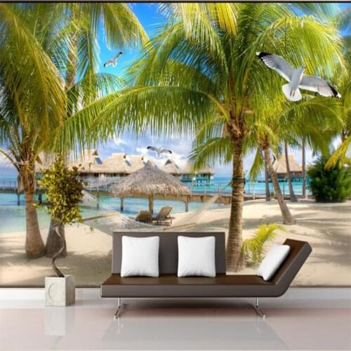 Custom paintings wallpaper Coconut tree living room bedroom non-woven wallpaper for walls Background wall 3 d photo wallpaper
