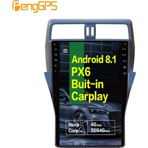 17" 4+64 8.1 Tesla Style Car Radio Vertical Screen for Toyota Land Cruiser 150 Prado 2018 2019 IPS Screen 6 Core In-dash Carplay