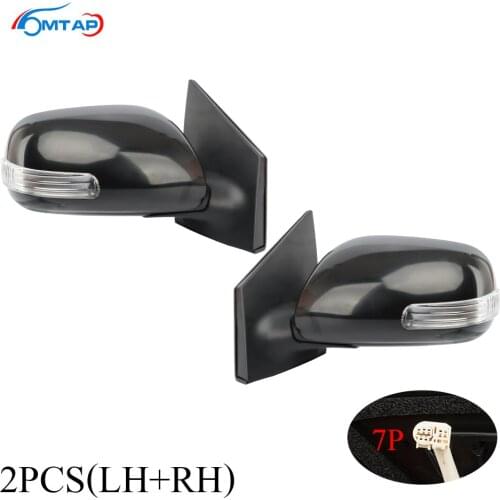 MTAP 2PCS Exterior Rearview Side Wing Back Up Mirror Assy 7Pins For Toyota For Corolla 2008-2013 Turn Signal Electric Folding