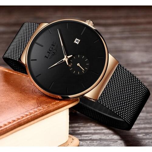 LIGE Fashion Watches Casual Waterproof Quartz Clock Mens Watches Top Brand Luxury Ultra-Thin Date Sports Watch Relogio Masculino