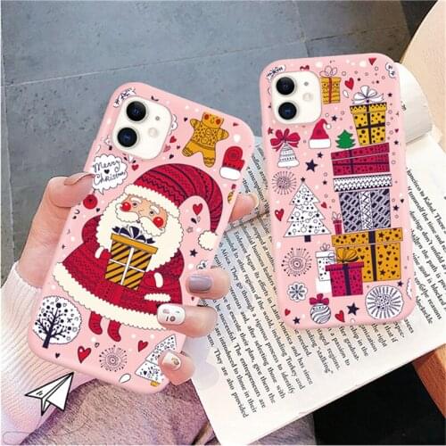 Cartoon Christmas Phone Case For iPhone 12 11 Pro Max X XR XS Max 6 6s 7 8 Plus 12Mini 5 5S SE 2020 Soft Cover For iPhone 13 Pro