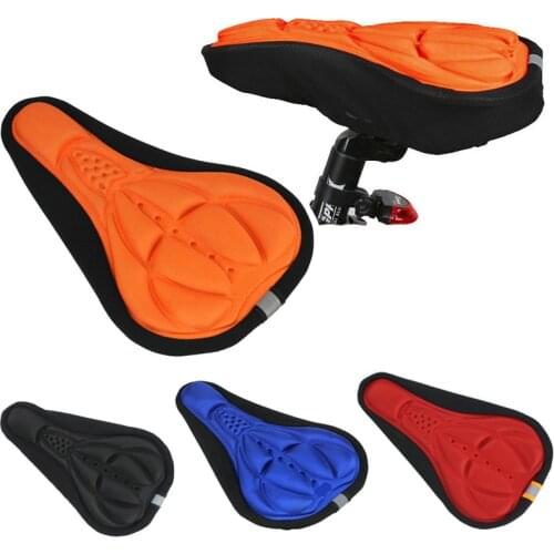 Mountain Bike 3D Saddle Cover Thick Breathable Super Soft Bicycle Saddle Silicone Sponge Bike Seat Cushion Bicycle Accessories