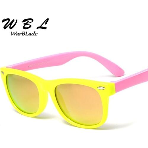 WarBLade Polarized Children Sunglasses Girls Wholesale TR90 Glasses Mirror Blue Coating Rubber Boys Sunglasses Kids S802