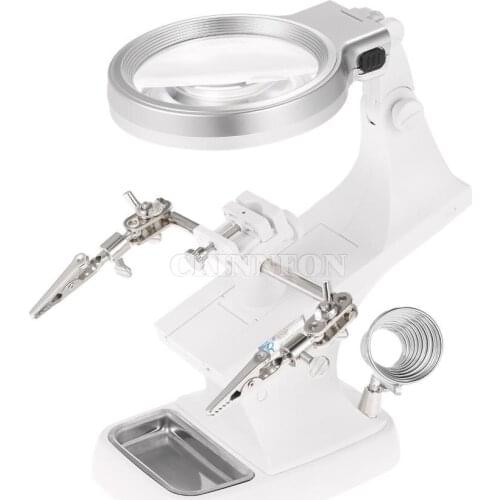 DHL 20PCS Digital Endoscope Multi-functional 3X/4.5X Welding LED Magnifier Alligator Clip Holder Clamp Repair Mgnifying Tool