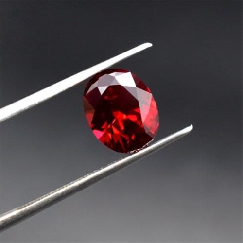 Grade AAA Cutting Dark Blood-red Ruby Oval Cut Gemstone Egg Shape Faceted Ruby Gem Multiple Sizes to Choose GR63