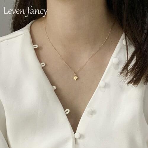 Dainty 925 Sterling Silver Tiny Gold Necklace Minimalist Lock Heart Star Geometric Jewelry Simple Necklaces Women Choker Gift