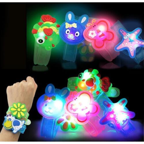 1pcs Creative Cartoon Girls Flash Wrist Band Watch Boys Glow Luminous Bracelets Childrens Day/Birthday Party Gifts Toy