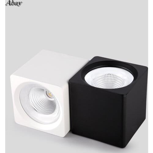 Square Dimmable COB LED Downlights 7W 9W 12W LED Ceiling Spot lights AC85~265V LED Ceiling Lamps Warm/Cold White Indoor Lighting