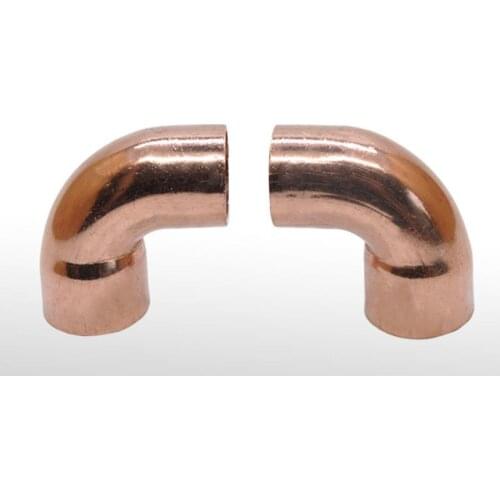 22.2mm ID x 22.2mm OD x 1.2mm Thickness Copper 90 Elbow Short Radius Scoket Weld End Feed Coupler Plumbing Fitting Water Gas Oil