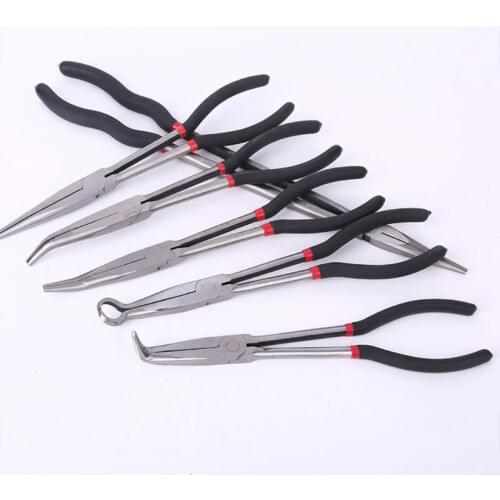 11" Extra Long Reach Nose Duckbill Pliers 90 /45/25 Degree Straight Needle O-type Multitool Hand Tool Antirust Hardware
