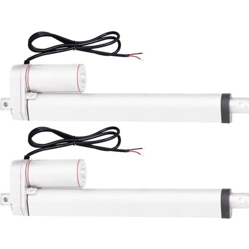 Set of 2PCS DC 12 Volt 300mm 12" Heavy Duty Linear Actuators Stroke 220 Pound Max Lift 14mm/s Speed Electric DC 12V Motion