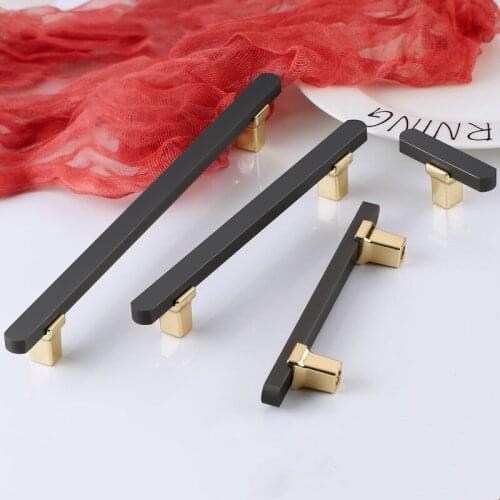 New Design Modern Light Luxury Grey Gold Cabinet Door Knobs Drawer Pulls Wardrobe Door Handles Furniture Hardware