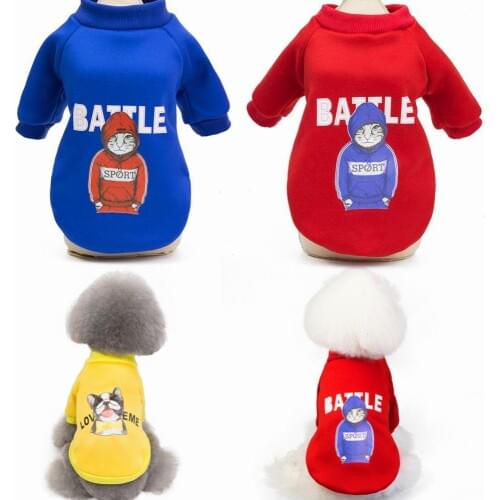 Cartoon Dog Clothes Classic Pet Dog Hoodies Clothes For Small Dog Autumn Coat Jacket for Yorkie Chihuahua Puppy Clothing