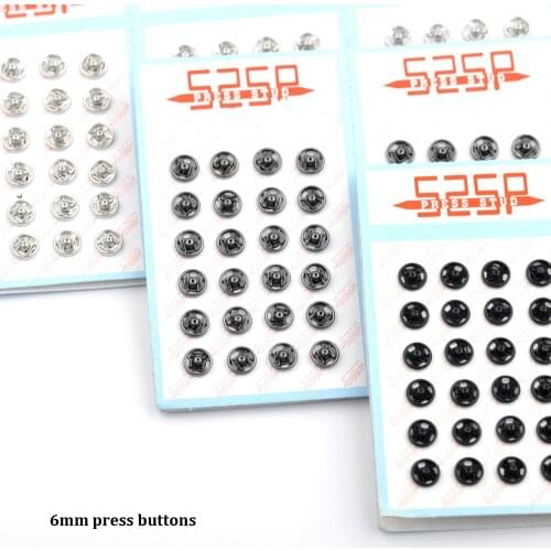 Wholesale 288sets/lot small metal brass 6mm sew on press snap button fasteners stud silver nickle, gun metal, black