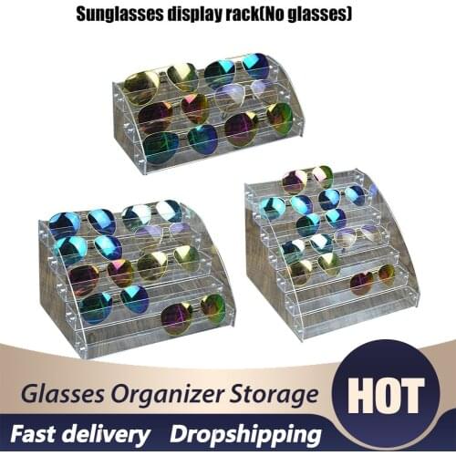 Glasses Organizer Storage Acrylic Stand For Cosmetic Jewelry Organizer Glasses Desktop Clear Eyeglasses Display Holder Organizer