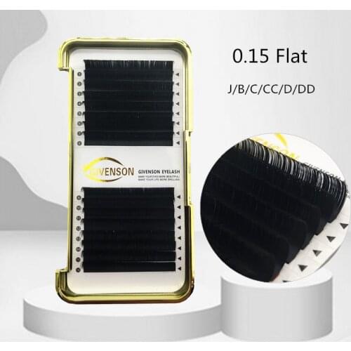 GIVENSON Flat Eyelash Extension 0.15mm 16rows flat lash Korea BT Material Flat lashes Eyelash extension Eyelash factory