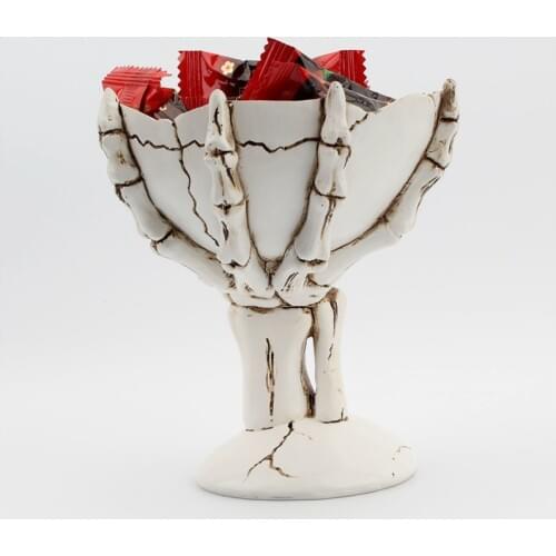 Skull Hand Tray Storage Statue Jewellery Keys Snack Ornaments Storage Box Skeleton Resin Sculpture Home Bar Decoration Art Gift