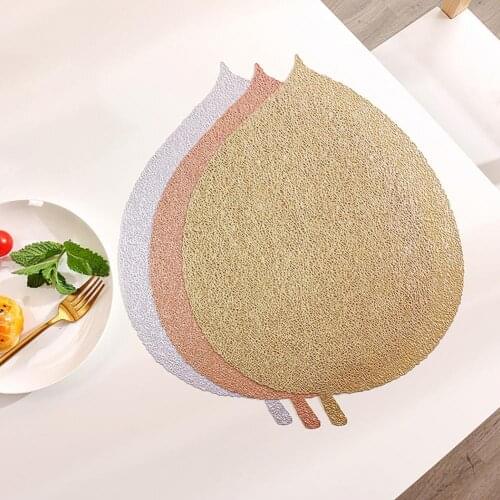 PVC Oil Water Resistant Non-slip Kitchen Placemat Coaster Insulation Pad Dish Coffee Cup Table Mat Home Hotel Decor
